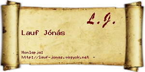 Lauf Jónás névjegykártya